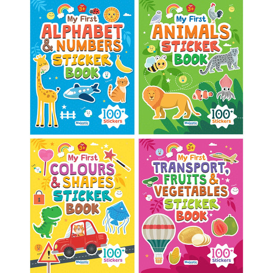 My First Sticker Books Set of 4 | Early Learning Activity Books for Kids with 400+ Stickers for Age 3+ | Fun & Engaging Stickers Book for Kids & Children