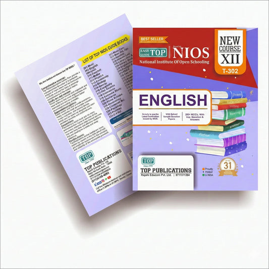 TOP NIOS Class 12 English T-302 New Syllabus English Medium Guide (Including Objective Type MCQs) | Updated with Latest Syllabus and Exam Pattern as per NIOS Latest Notification