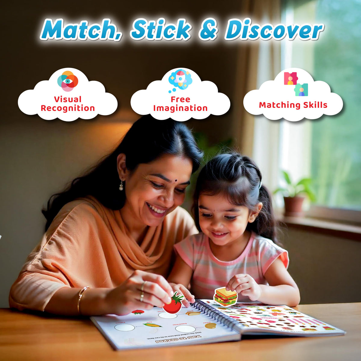 500+ Ultimate Stickers Activity Book for Kids Ages 2-5 Years, Theme Based Reusable Stickers, Fun Learning & Educational Book for Toddlers