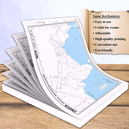 SMALL - 100 INDIA POLITICAL OUTLINE MAP FOR SCHOOL | 100 Tear-Out Sheets for Mapping and Charting Practice