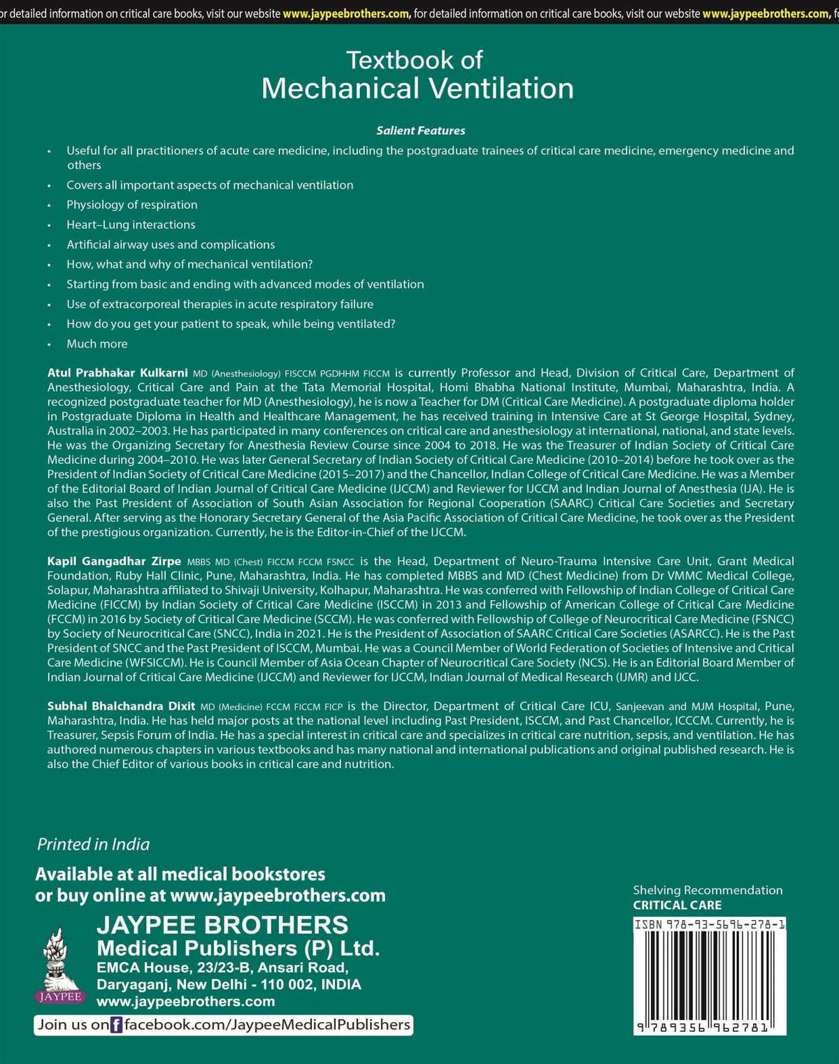 TEXTBOOK OF MECHANICAL VENTILATION