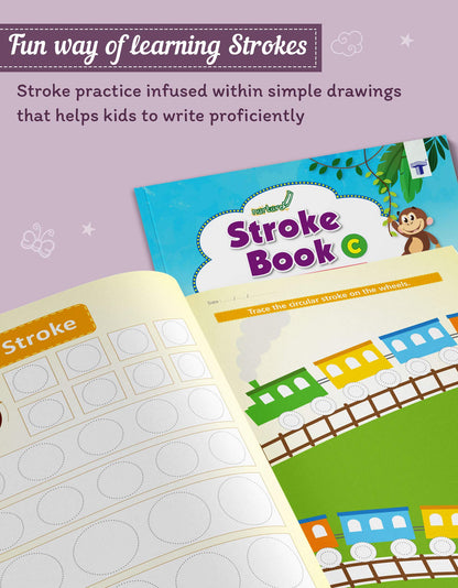 Nurture Pattern Writing And Stroke Books For Kids | 2 To 5 Year | Practice Standing And Sleeping Lines, Curves, Abcd Alphabet Tracing | Includes Colourful Pictures, Activities | Set Of 3 [Paperback]