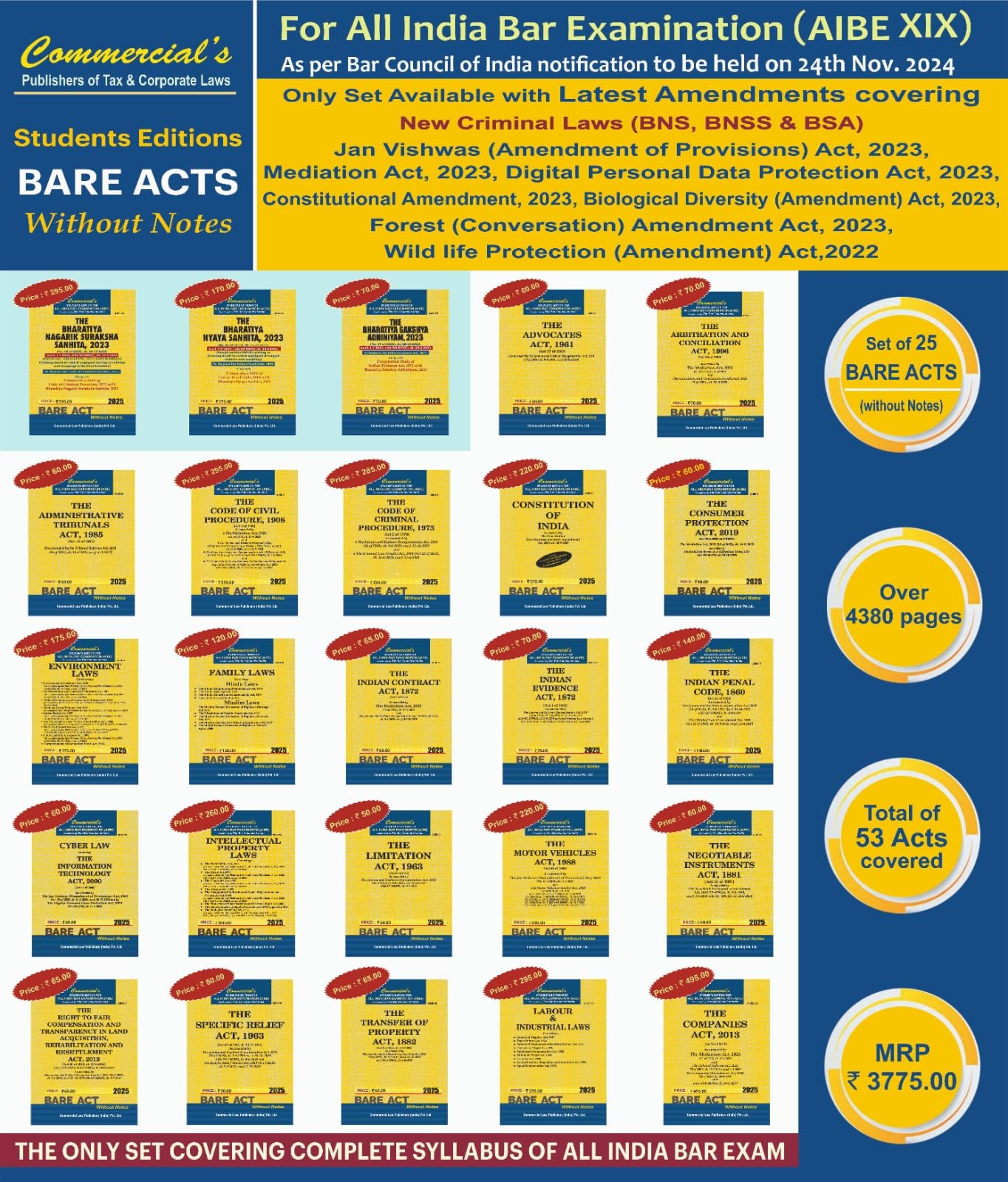 commercial-aibe-exam-combo-bare-acts-bar-council-india