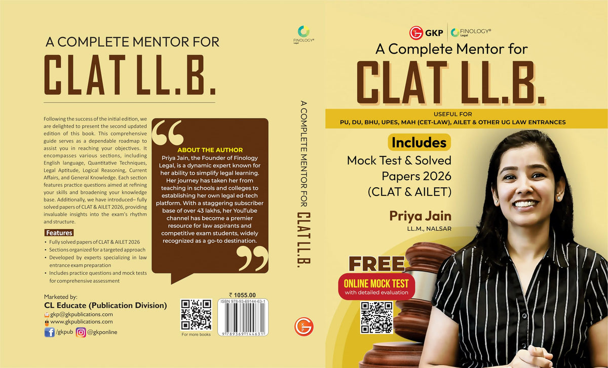 CLAT & AILET 2027 Complete Guide | By Priya Jain (Nalsar LLM) | Fully Solved Papers CLAT & AILET 2026 | English, Legal Reasoning, GK, Logical Reasoning, Quant | NLU Law Entrance | GKP