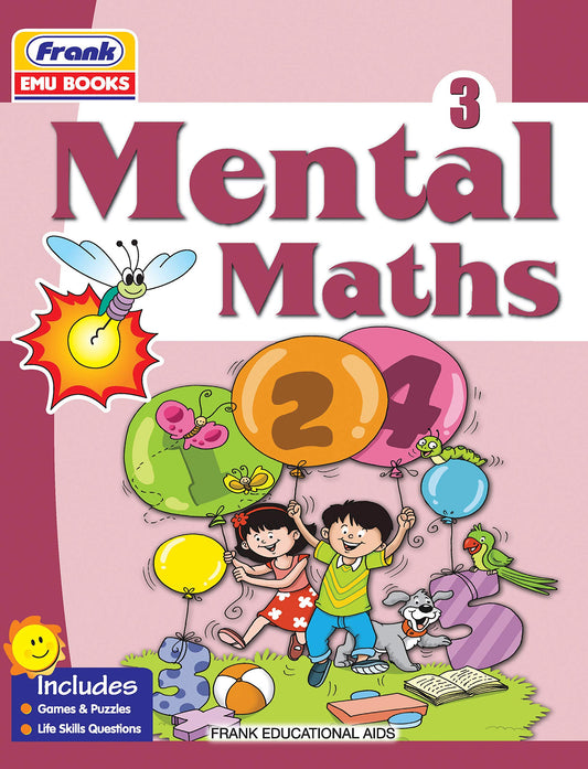 Frank EMU Books Mental Maths for Class 3 Practice Workbook with Fun Activities Based on NCERT Guidelines (Age 7 Years and Above) by Nira Saxena (Author) book cover