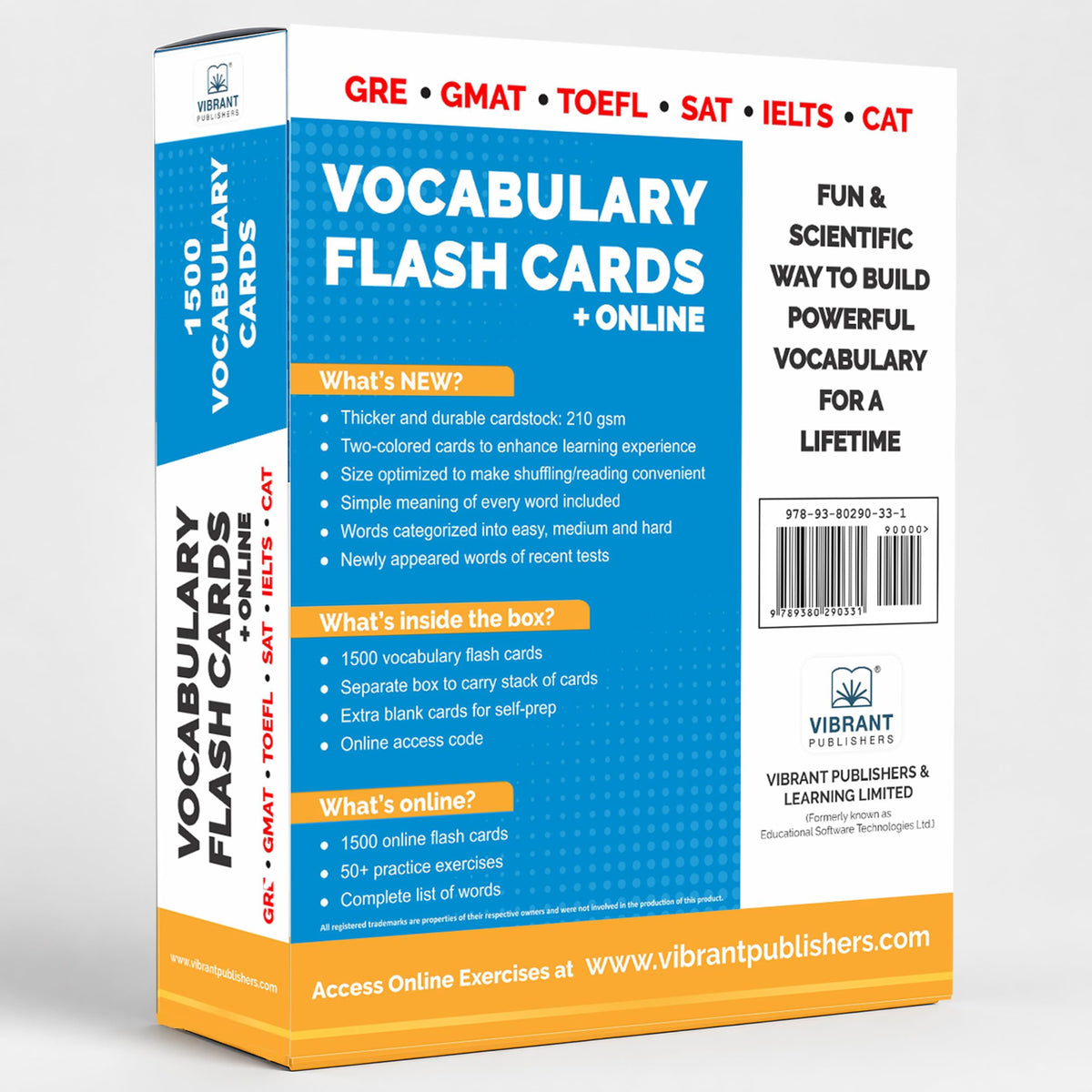 1500 VOCABULARY FLASH CARDS for GRE GMAT TOEFL SAT IELTS CAT - HIGH QUALITY Flashcards + Online Flash Cards + 50 Online Exercises