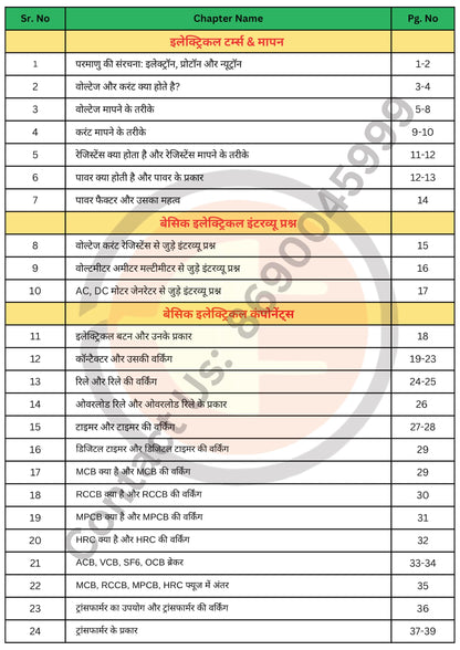 Master Electrical Book in Hindi, Industrial Electrical Concepts Guide, Zero to Hero wiring book for Electrical Engineers [paperback] Electrical Dost