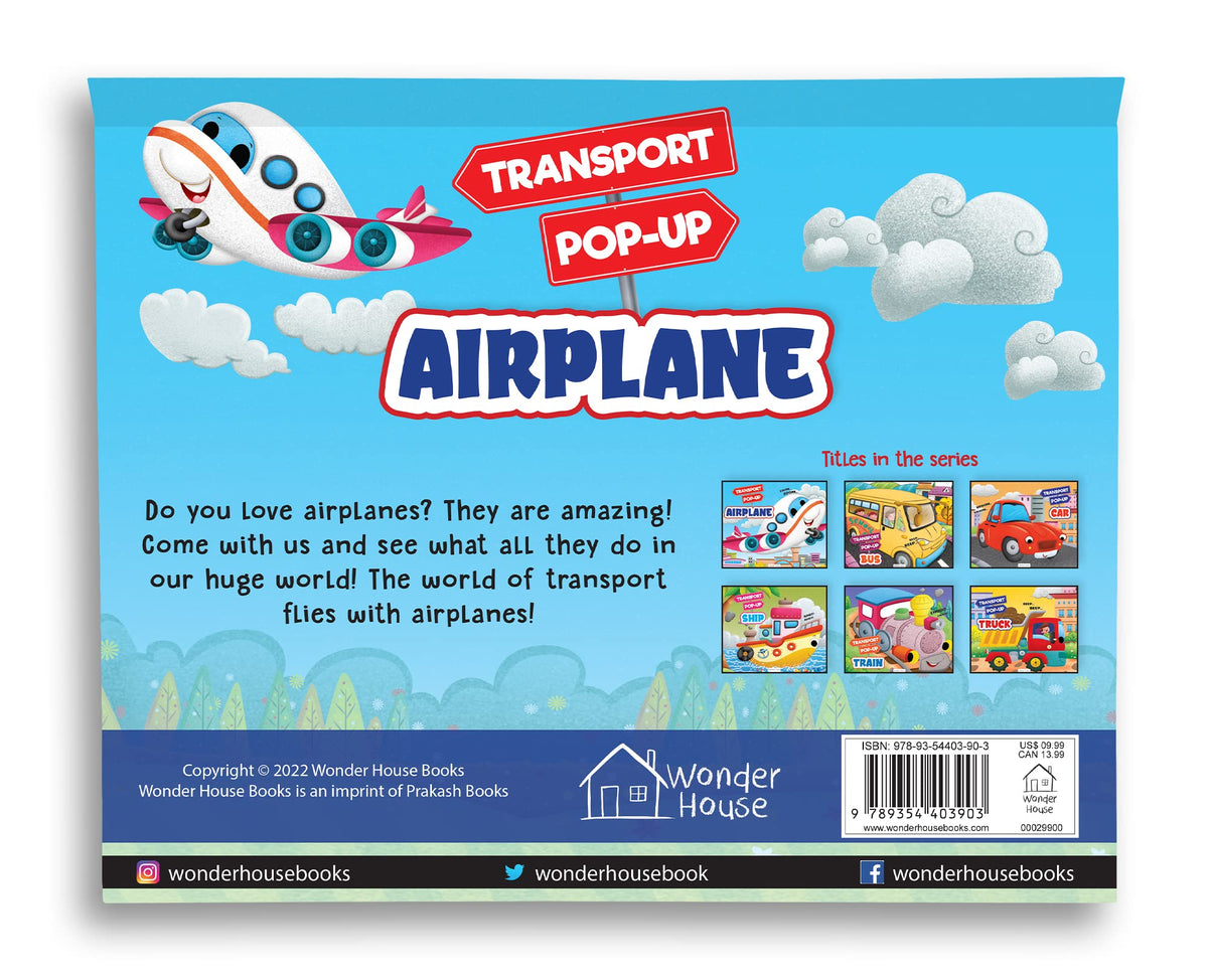 Pop-Up Transport - Airplane - Gorgeously Illustrated Pop-Up Book For Children - Learn About The World Of Airplanes And What All They Do