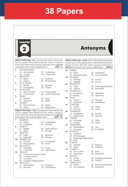 Disha 38 Previous Year CDS & CDS OTA English Topic-wise Solved Papers Phase I & II (2007 - 2025) 6th Edition | Combined Defence Services PYQs Question Bank