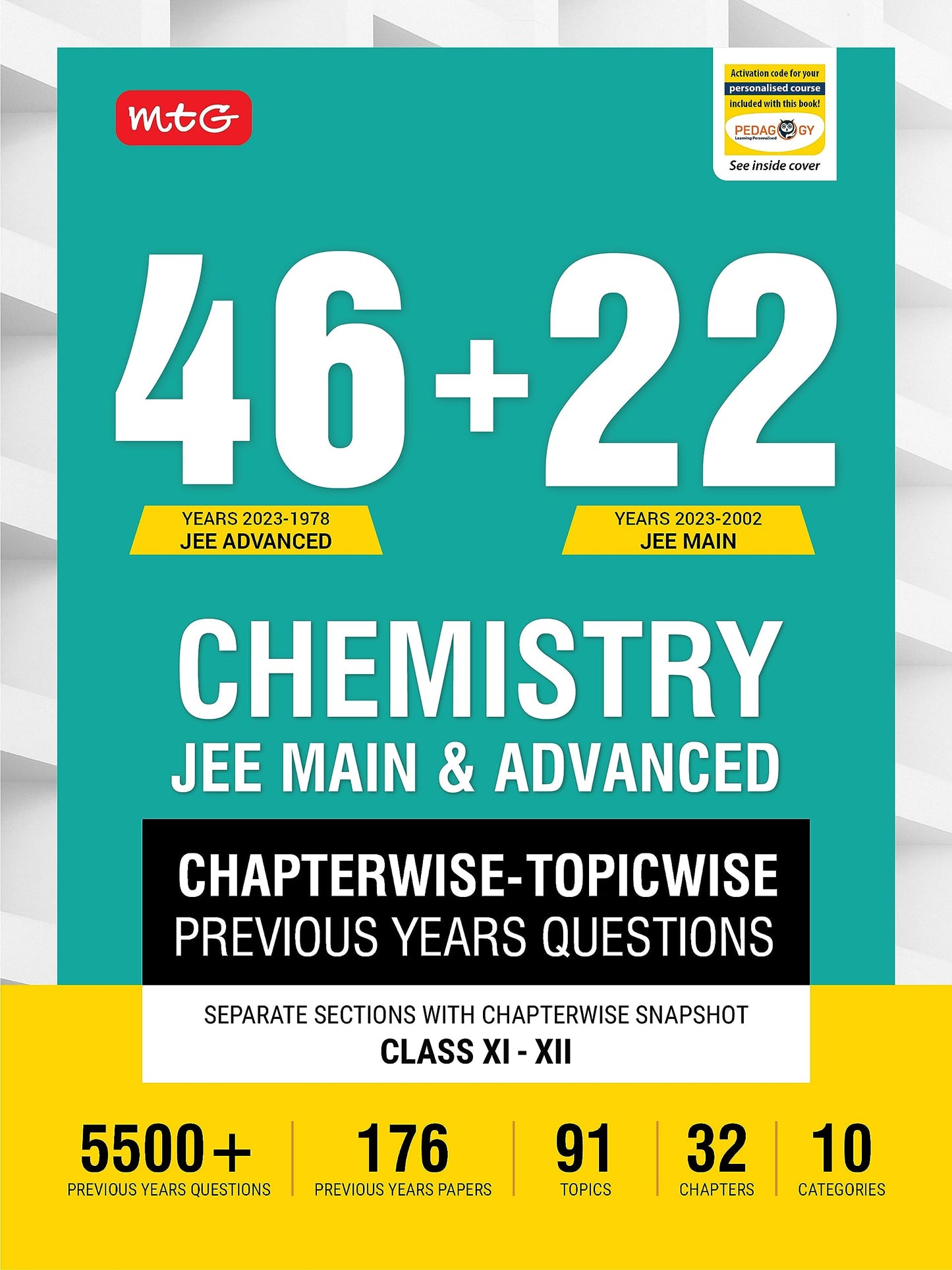 MTG 46 + 22 Years JEE Main and IIT JEE Advanced Previous Years Solved Question Papers with Chapterwise Topicwise Solutions Chemistry Book - JEE PYQ ... For 2024 Exam [Paperback] MTG Editorial Board MTG Editorial Board