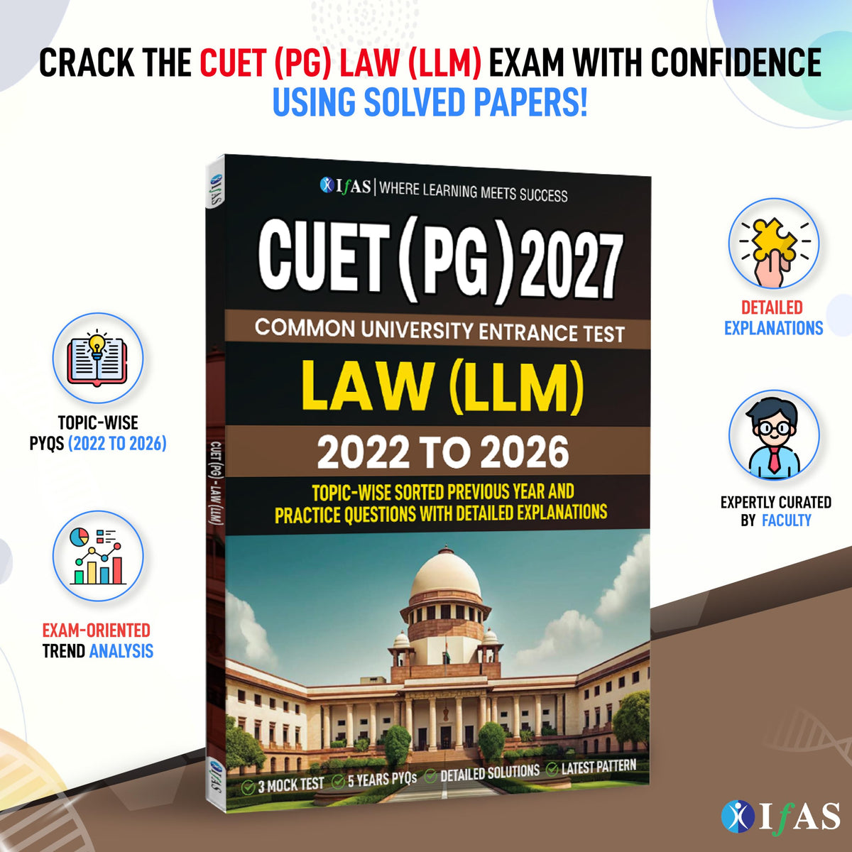CUET PG Law Entrance Exam Books 2027 | Previous Year Papers (2022–2026) with 3 Mock Tests | CUET PG LLM PYQ Book with Detailed Solutions | Two Brothers Publications