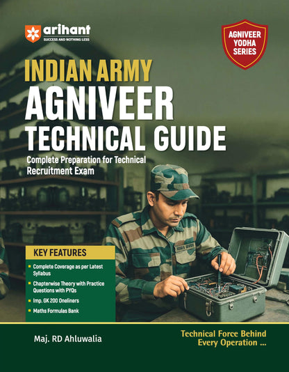 Arihant Indian Army Agniveer Technical Recruitment Exam | Complete Syllabus Coverage, Chapterwise PYQs, Maths Formulas | English Medium