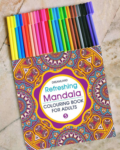 Refreshing Mandala Colouring Book for Adults Book 5| Intricate Mandala Designs for Mindfulness, Relaxation & Creativity | High Quality Paper for Pens, Pencils & Markers