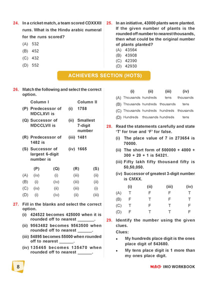 MTG International Mathematics Olympiad (IMO) Workbook Class 5 - Chapter-wise MCQs with Achievers Section - SOF Olympiad Books For 2026-27 Exam