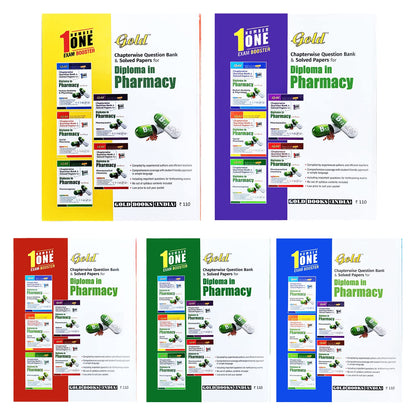 Gold D.Pharm 1st Year Chapterwise Question Bank & Solved Papers | English Edition, Set of 5 Books | ER 2020 PCI Syllabus | Exam Guide | Pharmacy MCQ & Theory Practice (Updated Edition 2026)