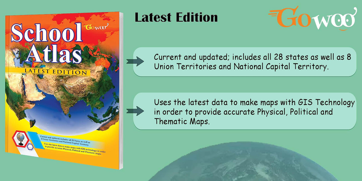 SCHOOL ATLAS LATEST EDITION (ENGLISH) - ART PAPER | School Atlas: Latest Edition with Comprehensive Mapping