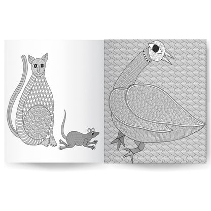 Feathers and Fur Mindful Colouring | Colour me calm | Colouring book | Intricate colouring book | Nordic folk art | Peaceful colouring: 2