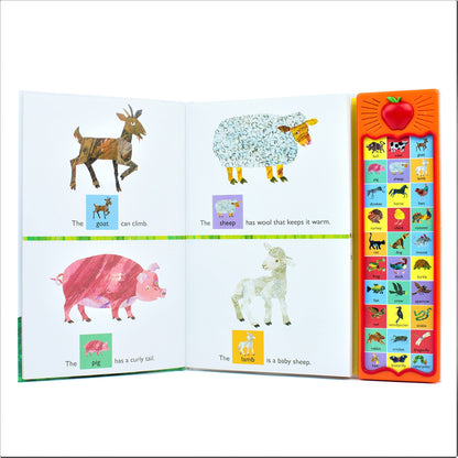 World of Eric Carle, Around the Farm 30-Button Animal Sound Book - Great for First Words - PI Kids 