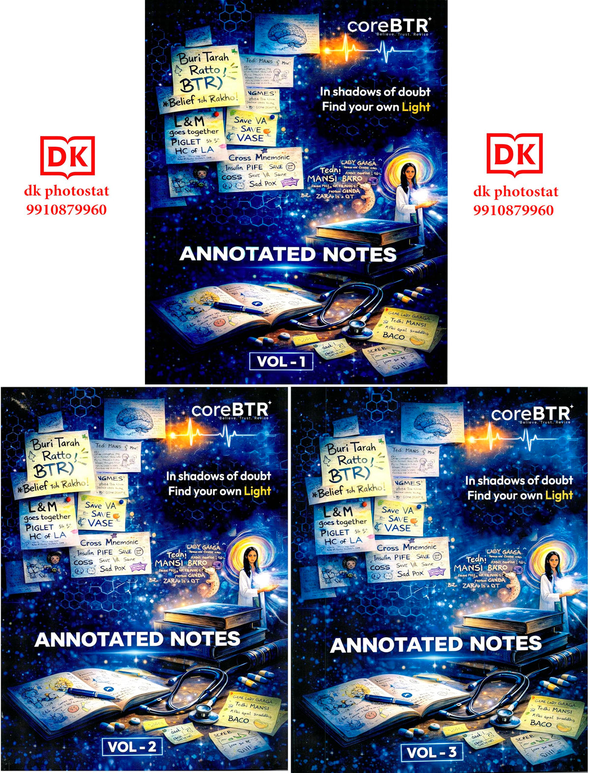 Core BTR Annotated Notes 3.0, Latest Edition 2026-2027, Set of 3 Books, for NEET PG, INICET, FMGE