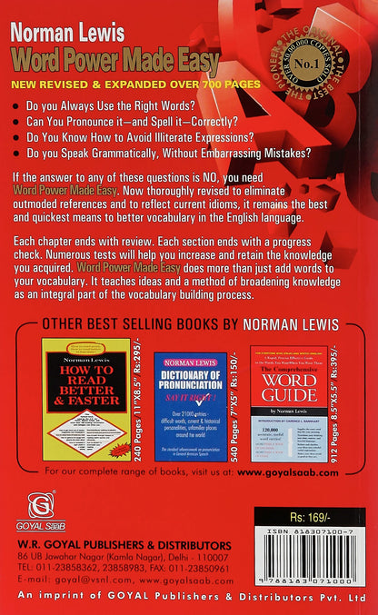 Word Power Made Easy - RED COVER • Original and Authorized • The Most Effective Vocabulary Builder In the English Language • Over One Millions Copies sold worldwide • With Self Preparation Test, useful for all English exams • Latest 2026 Edition