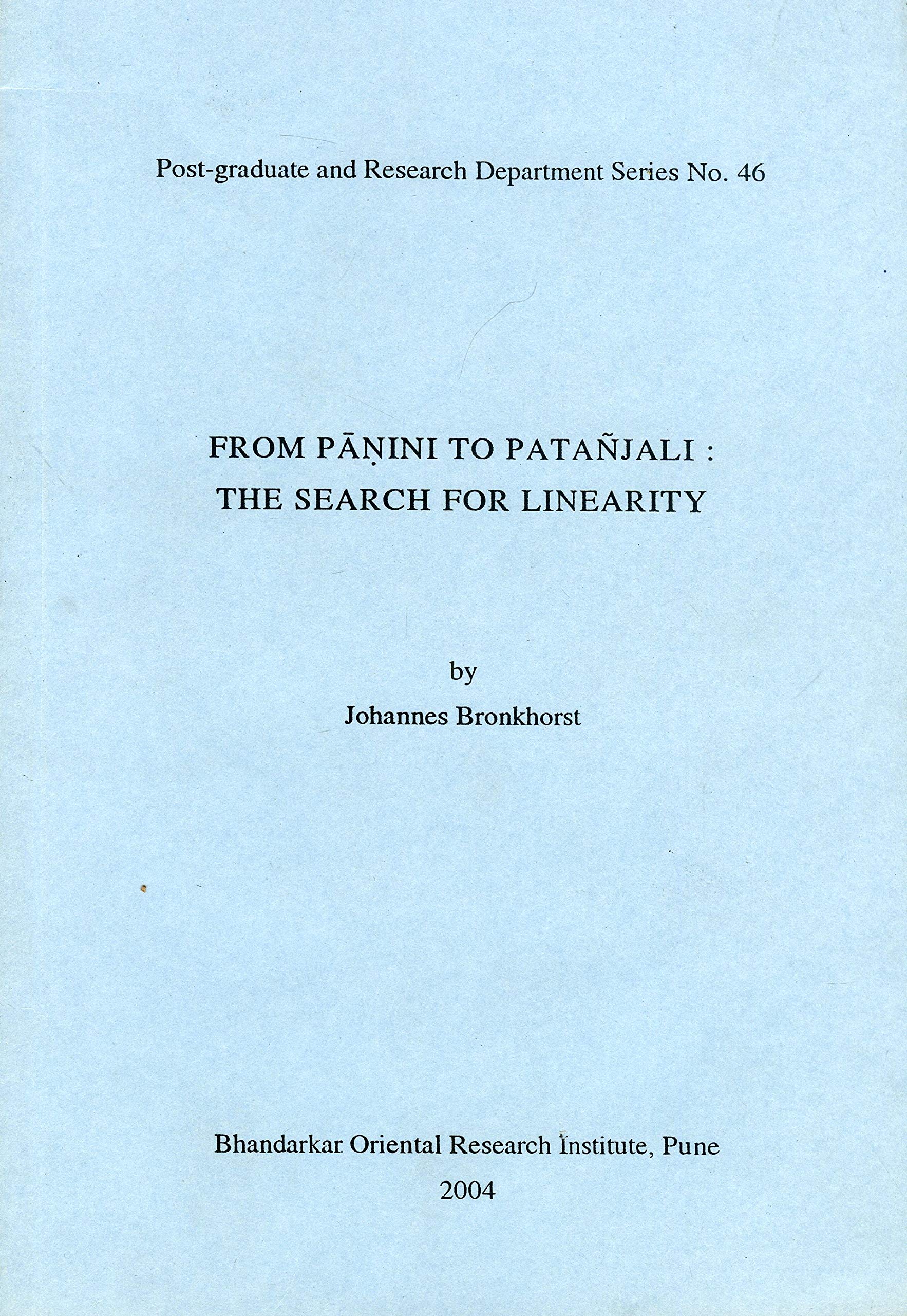 From Panini to Patanjali: The Search for Linearity book cover