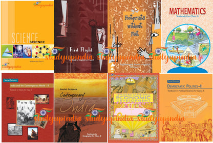 NCERTSHOP NCERT Class 10 Book Set of 8 (English Medium) 2025-26 Edition Textbook for Class X (English + History + PolScience + Geography + Economics + ... |10th Class 2024-25 Edition | 8th Books Set