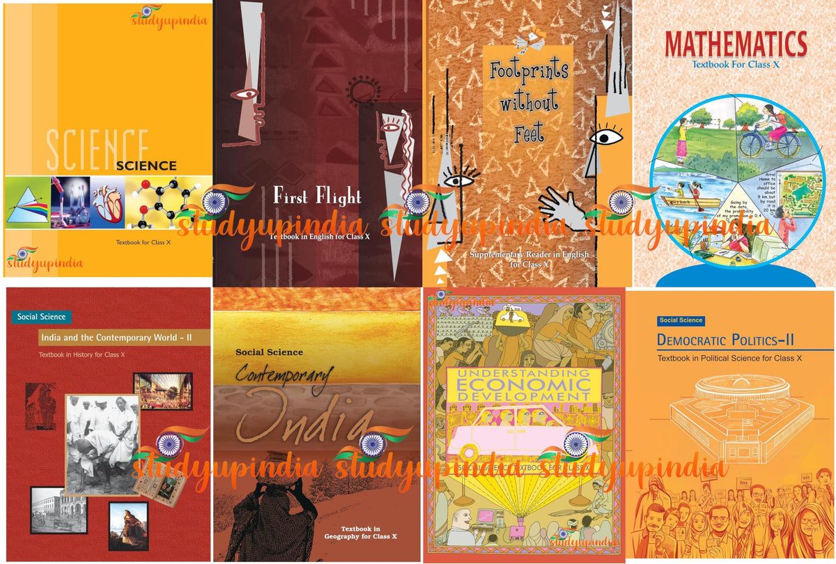 NCERTSHOP NCERT Class 10 Book Set of 8 (English Medium) 2026-27 Edition Textbook for Class X | Science + English (First Flight + Footprints Without ... + Economics | 10th Class 2026-27 Edition