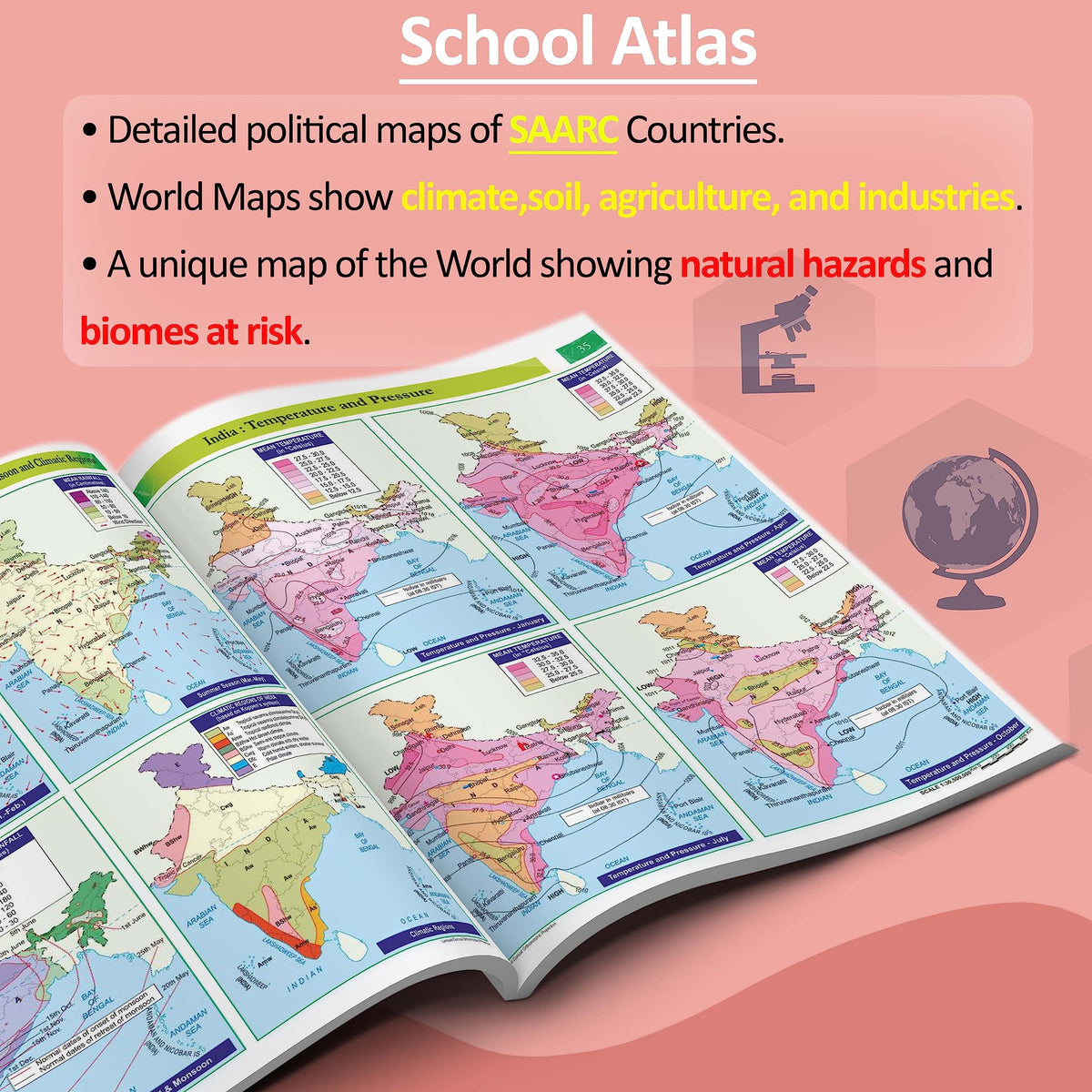 SCHOOL ATLAS LATEST EDITION (ENGLISH) - ART PAPER | School Atlas: Latest Edition with Comprehensive Mapping
