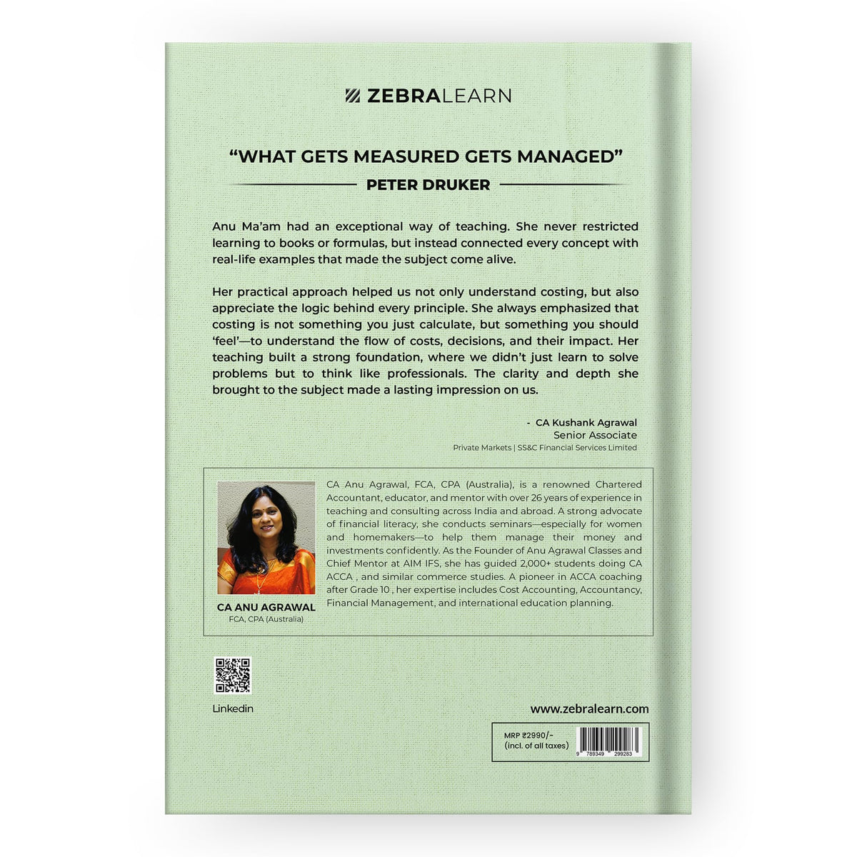 From Cost to Control: A Practical Guide to Effective Cost Management, Pricing Decisions & Profitability for Business Owners, Finance Leaders and Entrepreneurs by Anu Agrawal | ZebraLearn Books