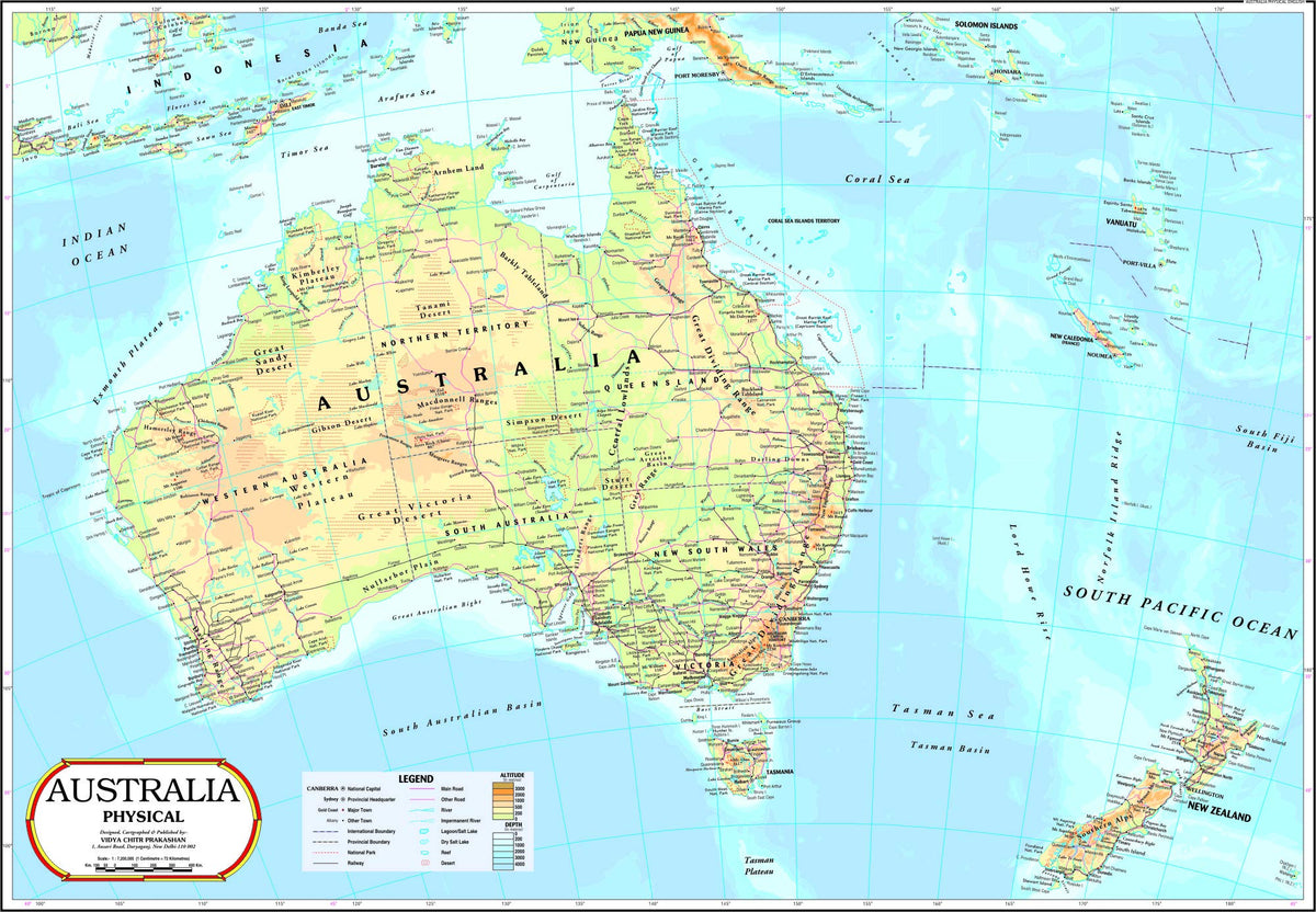Australia Physical Map