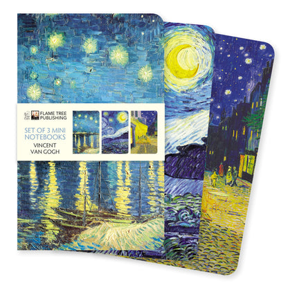 Flame Tree Gift Vincent Van Gogh Set Of 3 Mini Notebooks (Mini Notebook Collections), 64 Pages