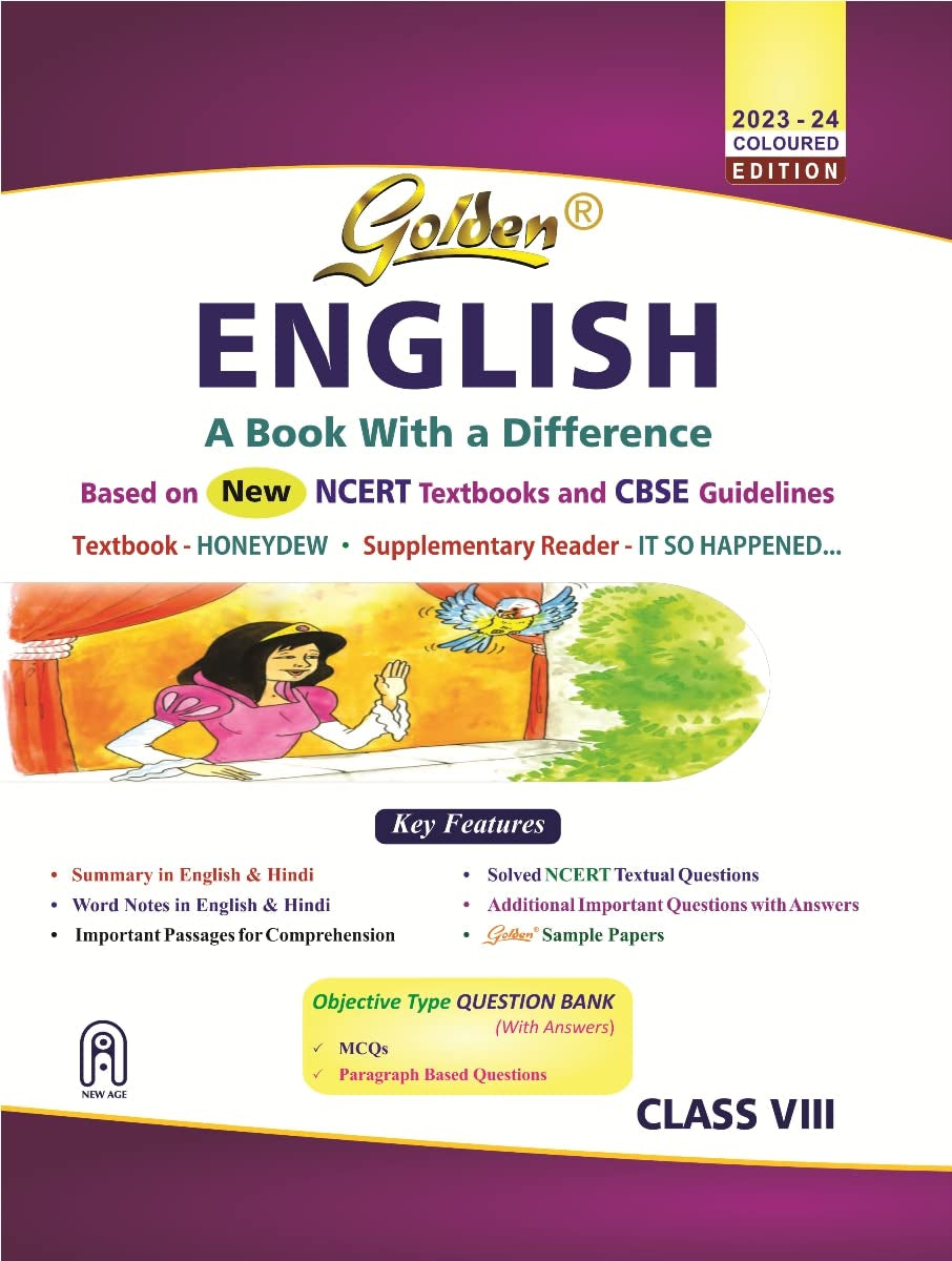 Golden English: Based on NCERT Honeydew and It So Happened for Class 8 (For 2023 Final Exams  includes Objective Type Question Bank) by Gupta R.K. (Author) book cover