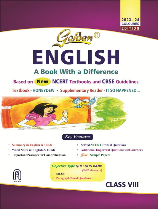 Golden English: Based on NCERT Honeydew and It So Happened for Class 8 (For 2023 Final Exams  includes Objective Type Question Bank) by Gupta R.K. (Author) book cover