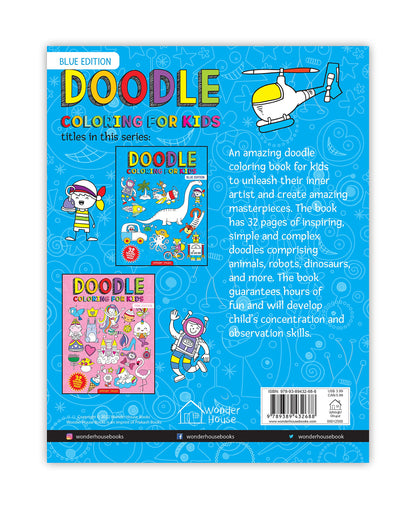 Doodle Coloring For Kids - Blue Edition