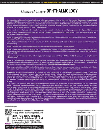 Comprehensive Ophthalmology (Including Practical Manual), 10/E for MBBS Students | Practical Ophthalmology with Free Logbook, AETCOM/OSCE Cases & ... Practical Manual with Ophthalmology Logbook