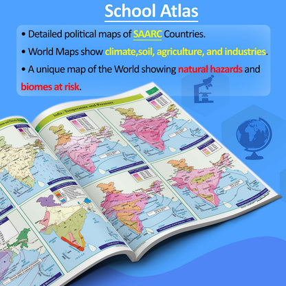 SCHOOL ATLAS (ENGLISH) - MAPLITHO | Student's Guide to Geography: Latest Edition Atlas with Detailed Maps