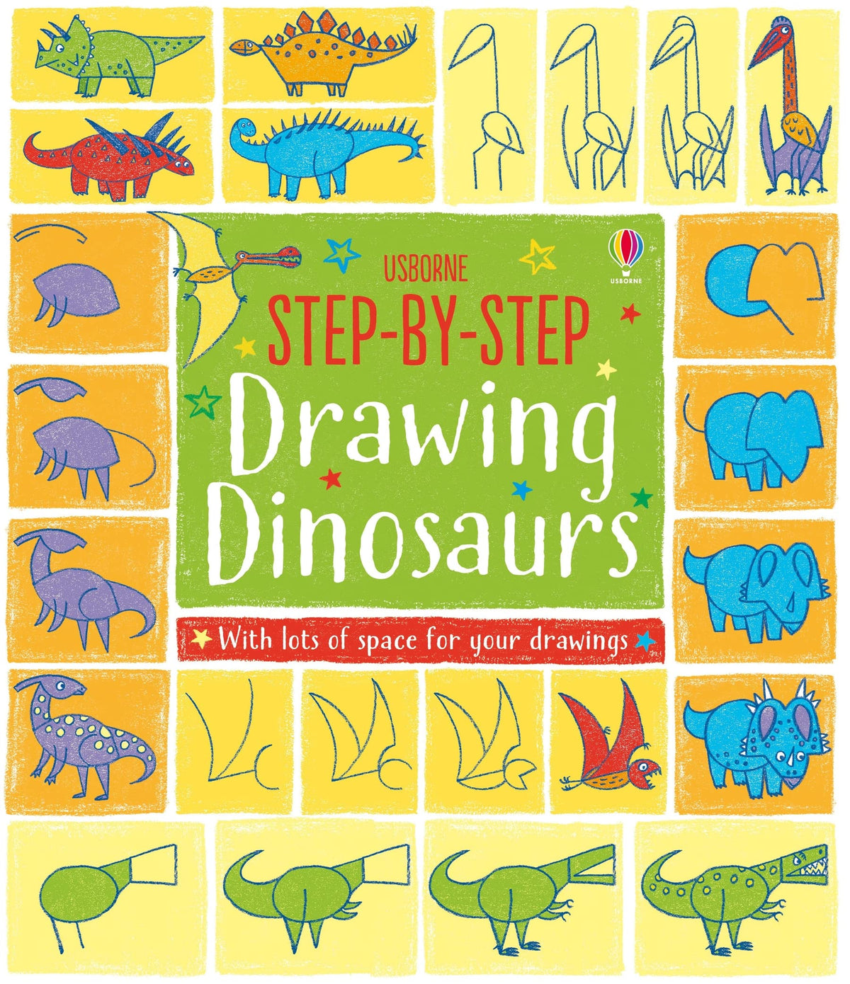 STEP-BY-STEP DRAWING DINOSAURS book cover
