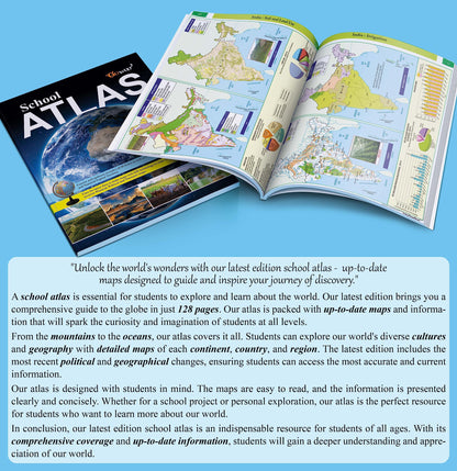 SCHOOL ATLAS (ENGLISH) - MAPLITHO | Student's Guide to Geography: Latest Edition Atlas with Detailed Maps