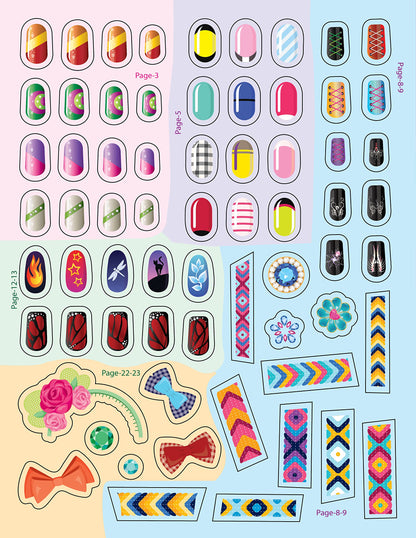 Nail Art and Hair Style Colouring and Sticker Activity Book for Kids Age 3 -6 years- Create and Colour Your Own Nail Art with 100+ Glitter Stickers