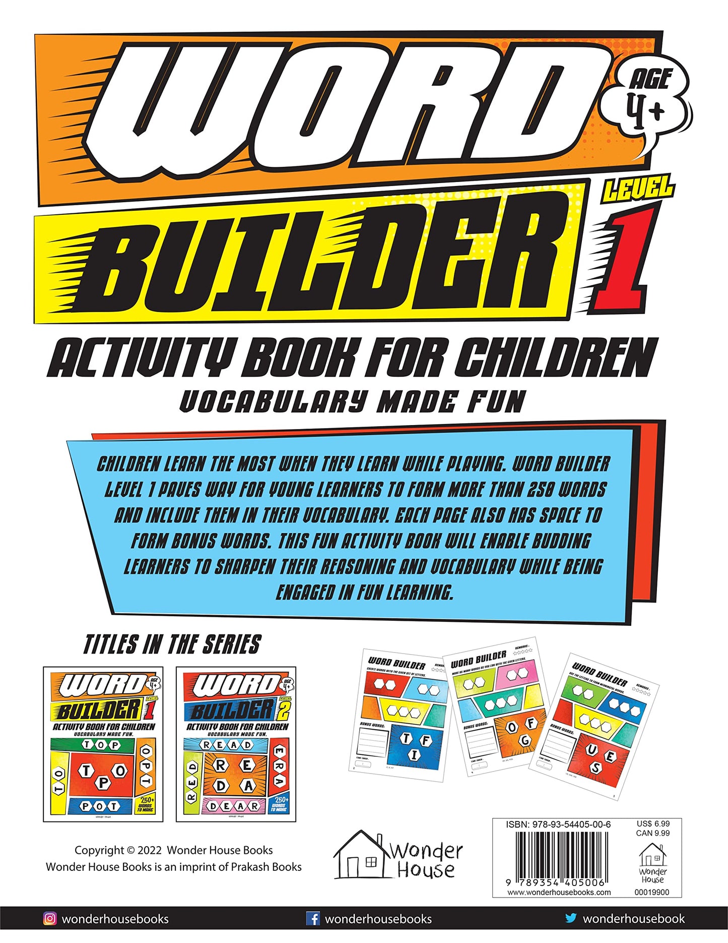 Word Builder Activity Book For Children - Make Meaningful Words With The Given Letters - Level 1