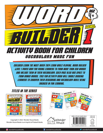 Word Builder Activity Book For Children - Make Meaningful Words With The Given Letters - Level 1