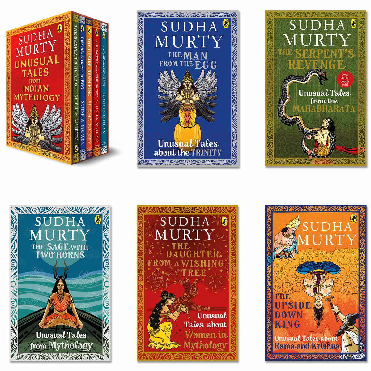 Unusual Tales from Indian Mythology | Sudha Murty’s Bestselling Series | Set of 5 Books | Stories from Mahabharata, Ramayana, & Mythical Characters | Ages 9+