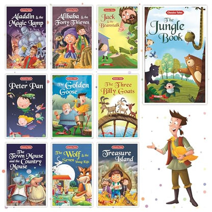 Set of 20 Classic Tales & Favourite Story Books | English Short Stories Books for 3+ | Robin Hood, Snow White, Alice in Wonderland, Aladdin, Alibaba, Jungle Book & Others