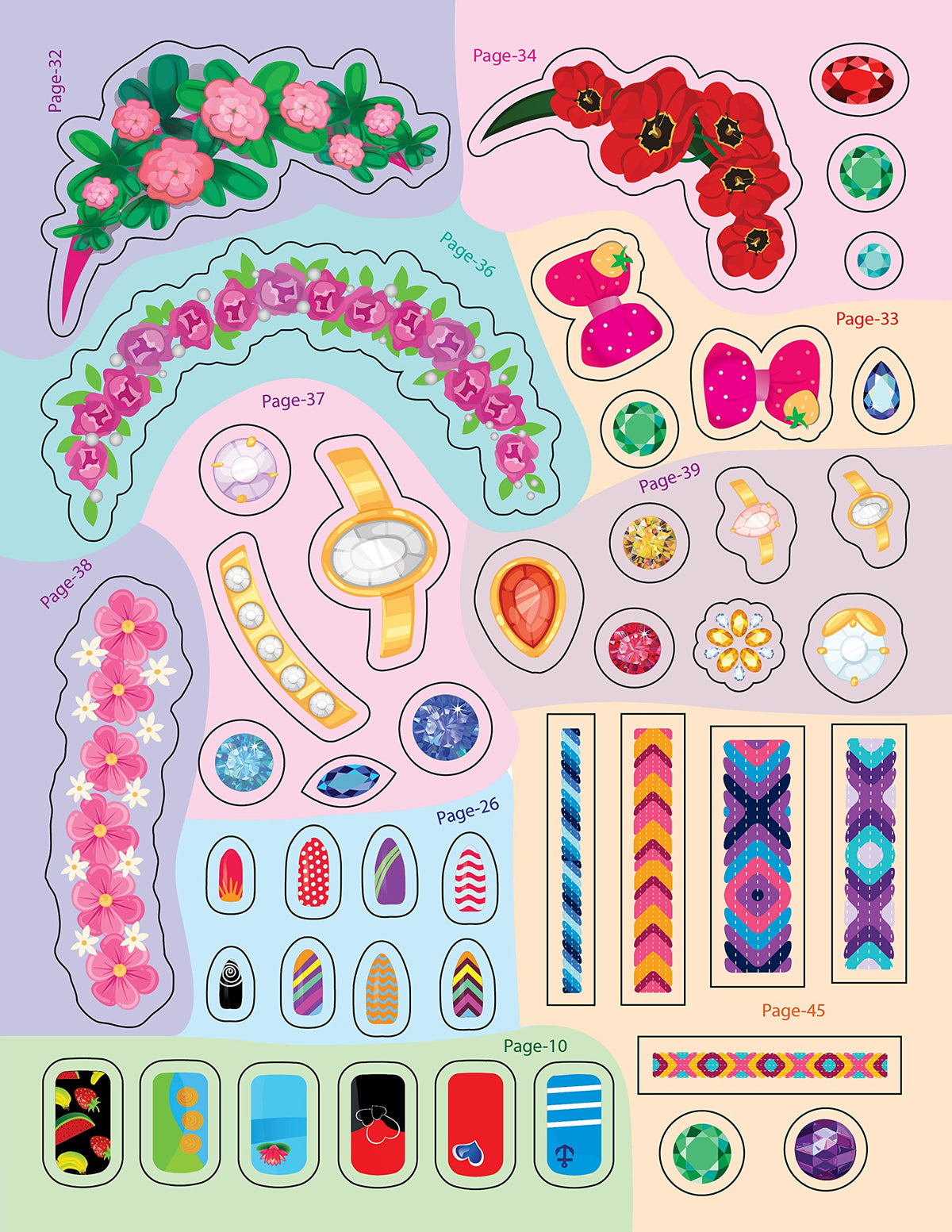 Nail Art and Hair Style Colouring and Sticker Activity Book for Kids Age 3 -6 years- Create and Colour Your Own Nail Art with 100+ Glitter Stickers