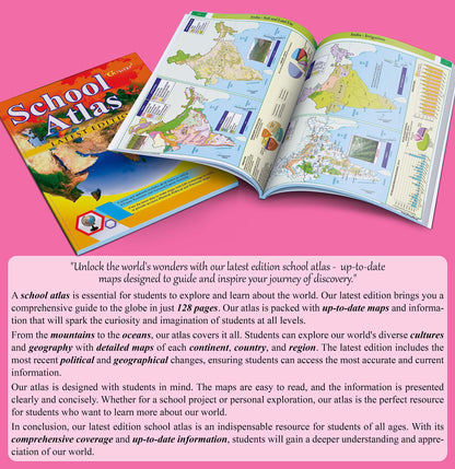 SCHOOL ATLAS LATEST EDITION (ENGLISH) - ART PAPER | School Atlas: Latest Edition with Comprehensive Mapping
