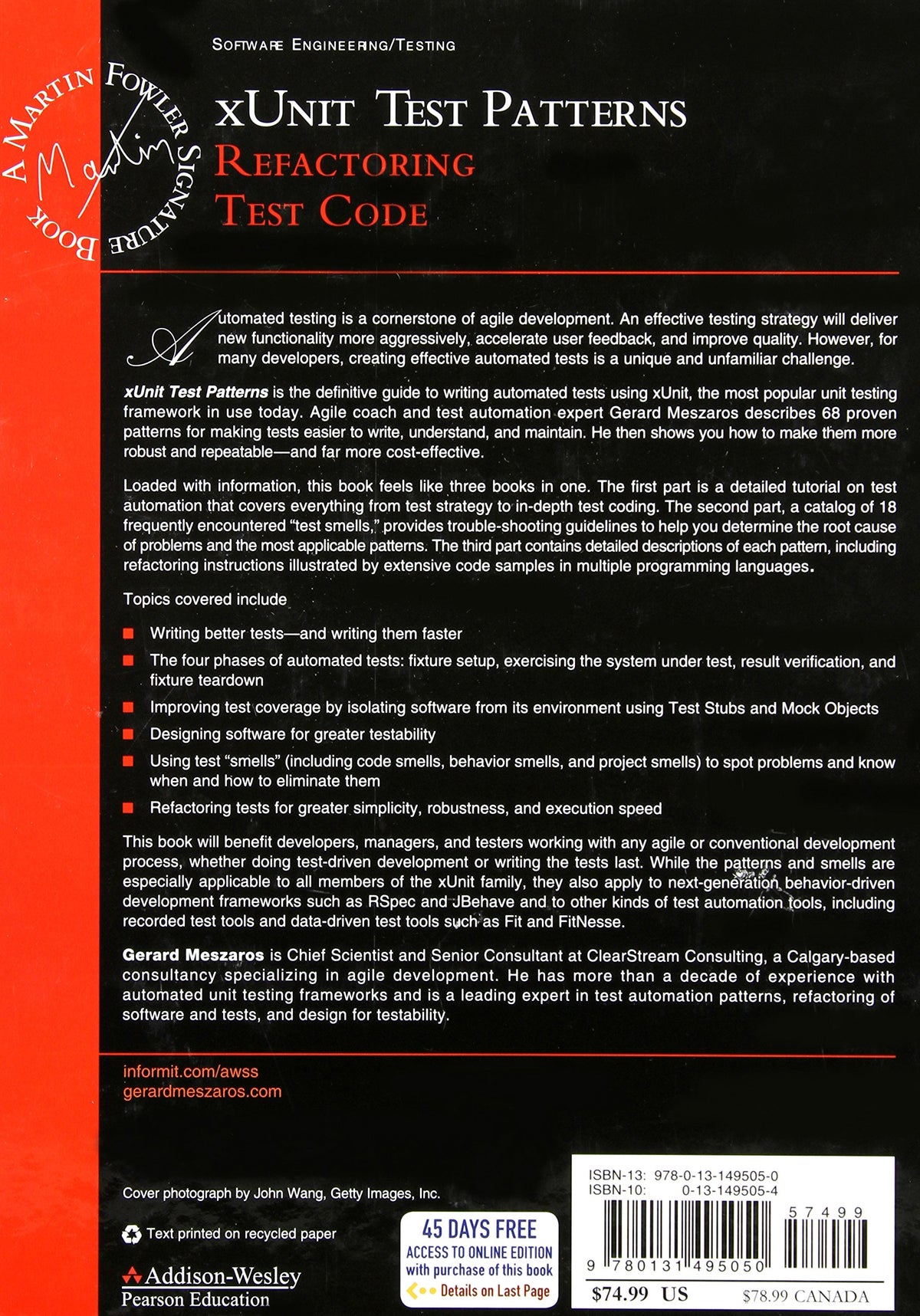 xUnit Test Patterns: Refactoring Test Code