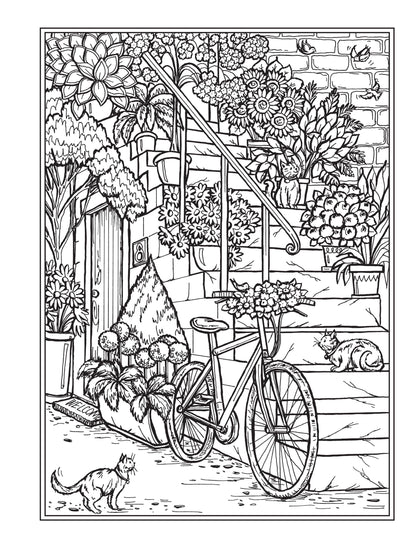Creative Haven Village Charm Coloring Book