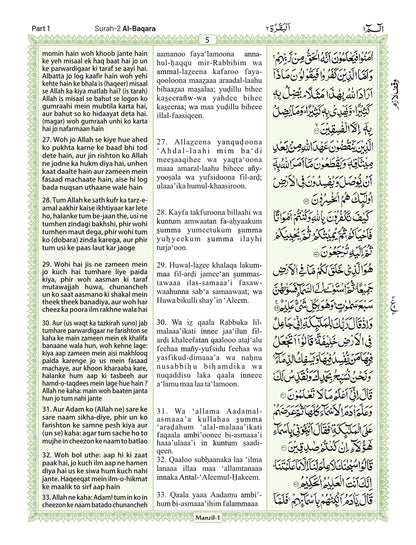 Holy Quran Urdu Translation In Roman Script With Transliteration&Arabic Text By Mufti Taqi Usmani