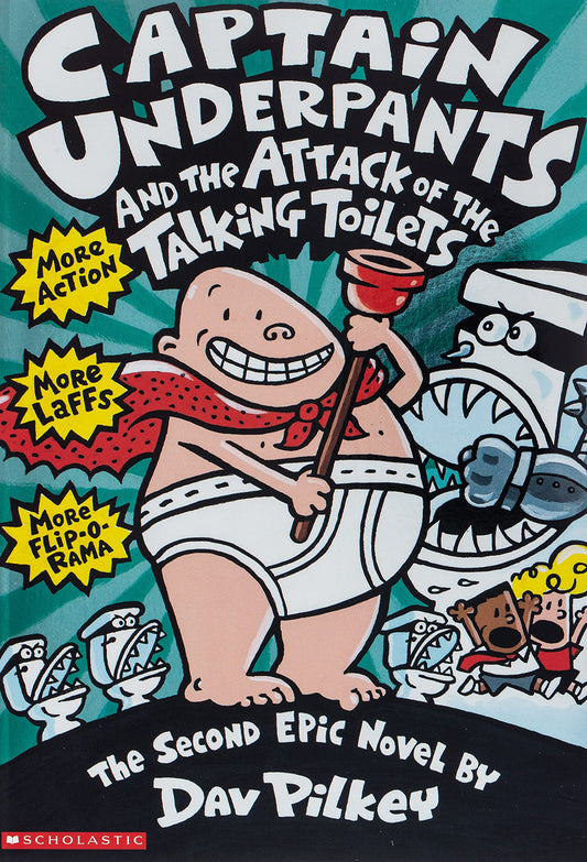 Captain Underpants and the Attack of the Talking Toilets: 2 by Dav Pilkey book cover