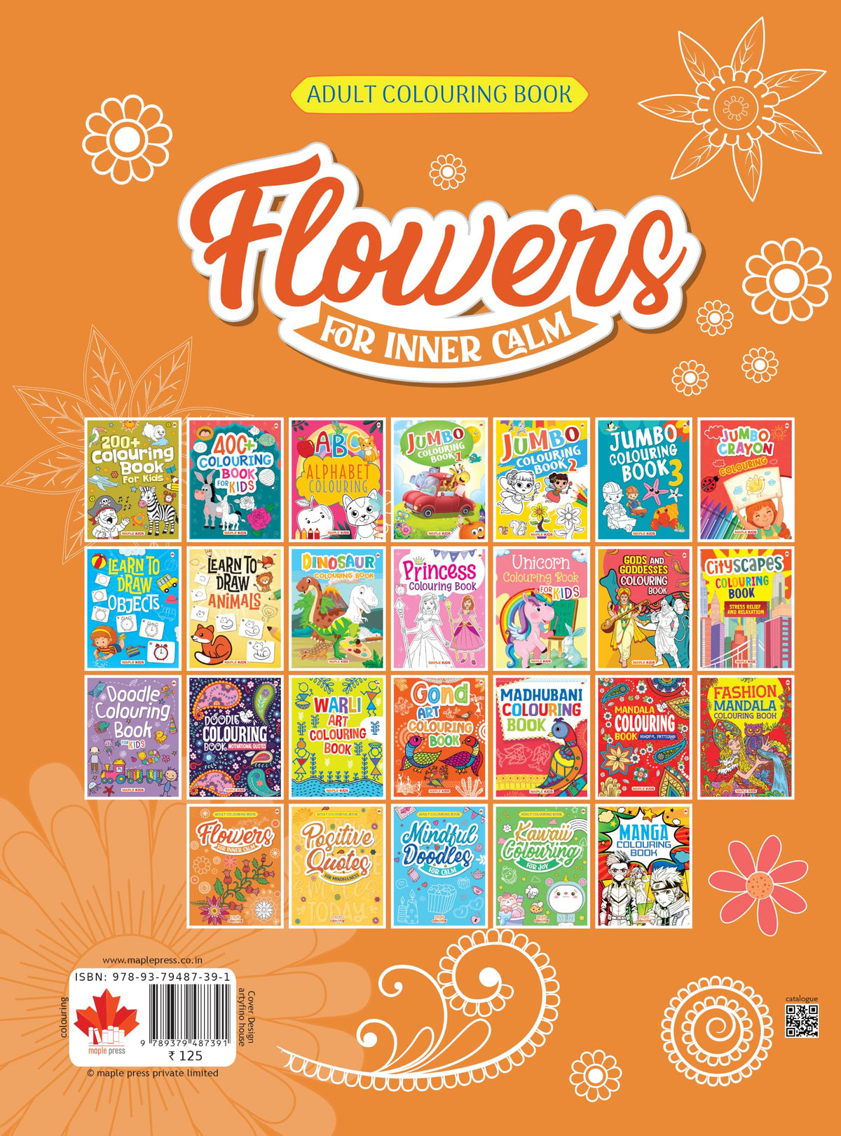 Adult Colouring Book - Flowers for Inner Calm - Colouring Activity Books for Adults - Creative Colouring Book to Reduce Stress